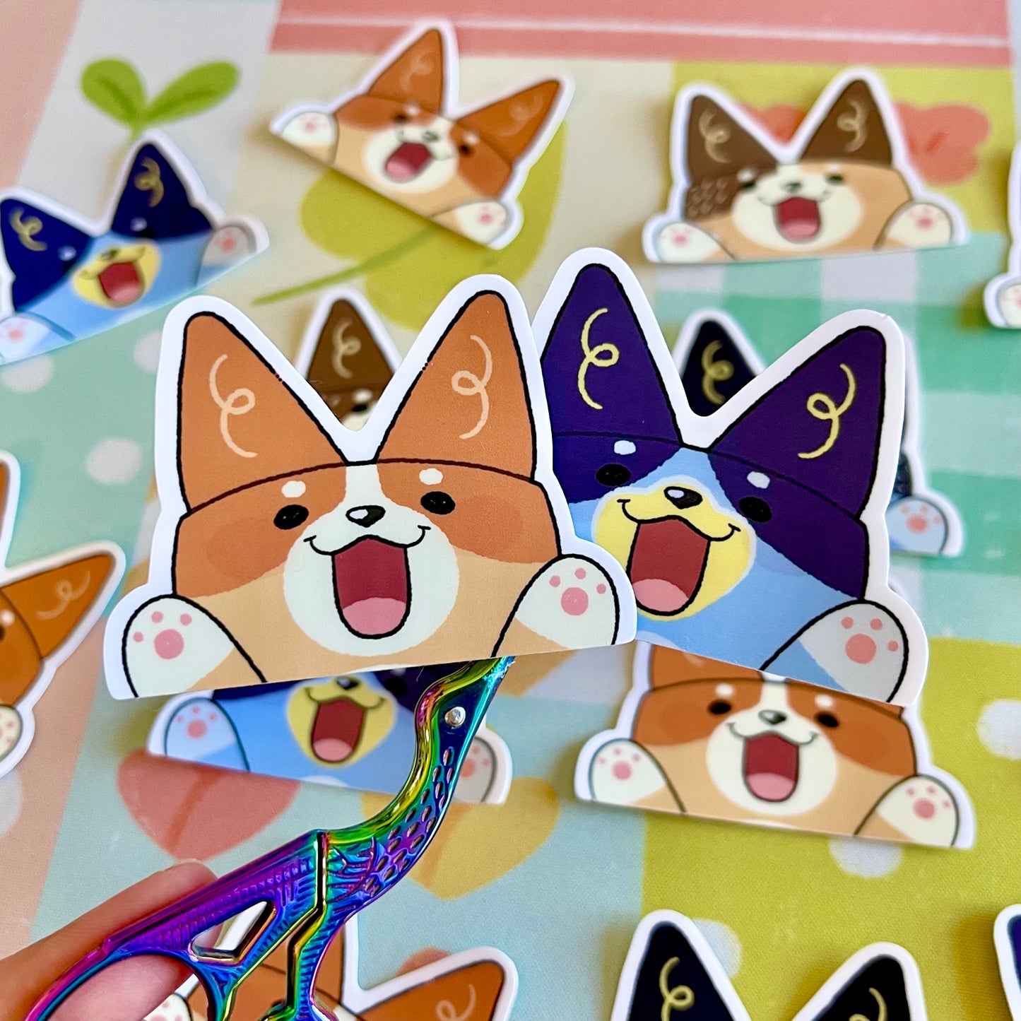 Heeler Peeker Stickers