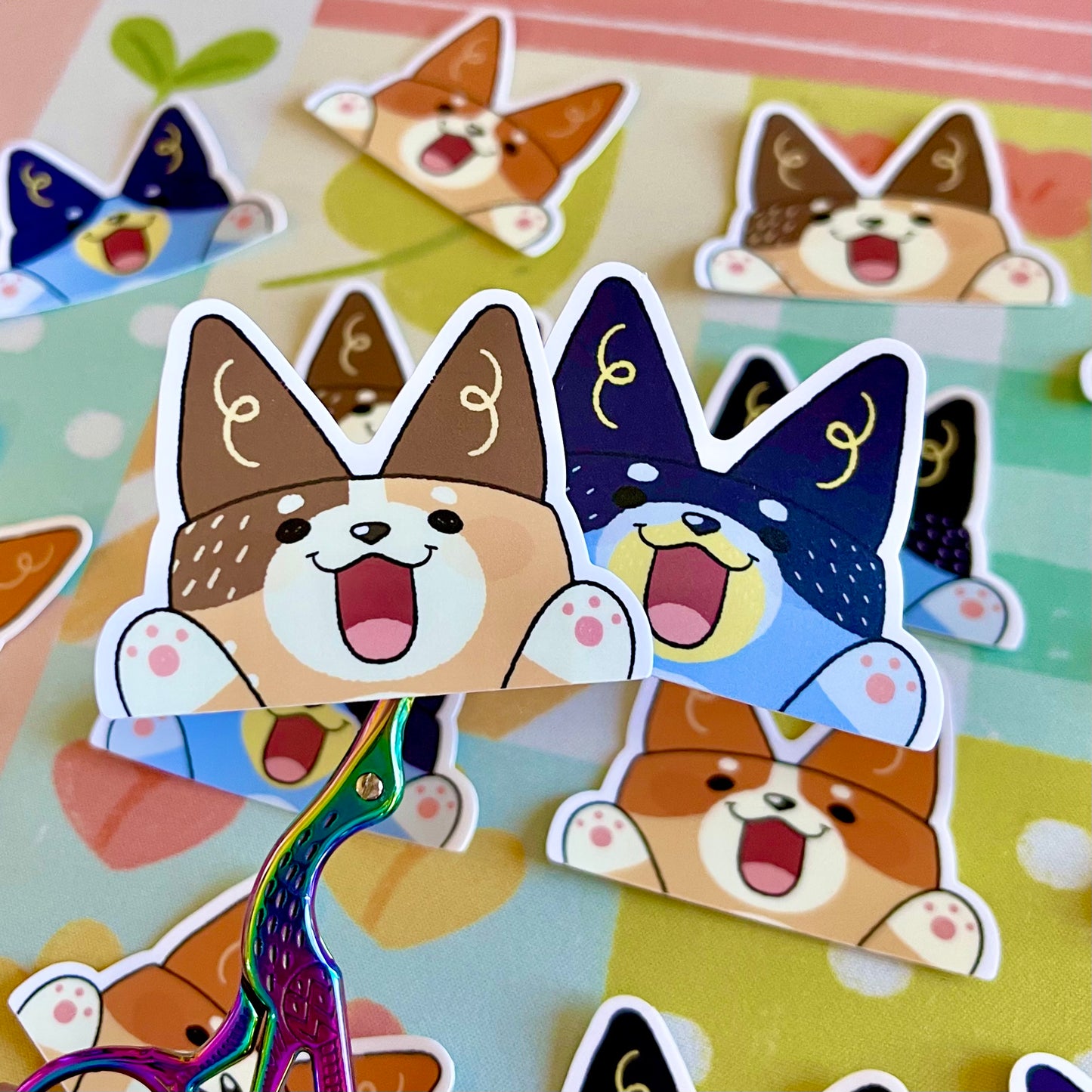 Heeler Peeker Stickers