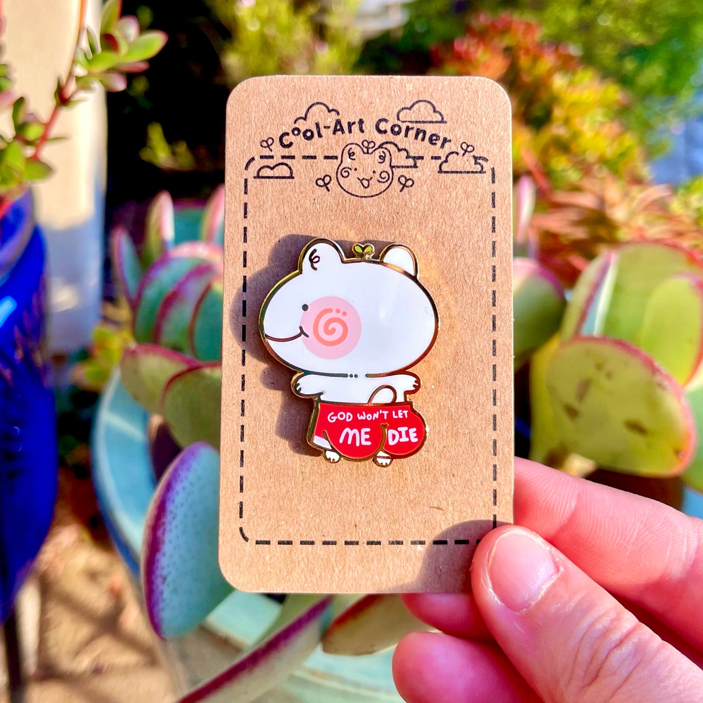God Won’t Let Me Die Enamel Pin