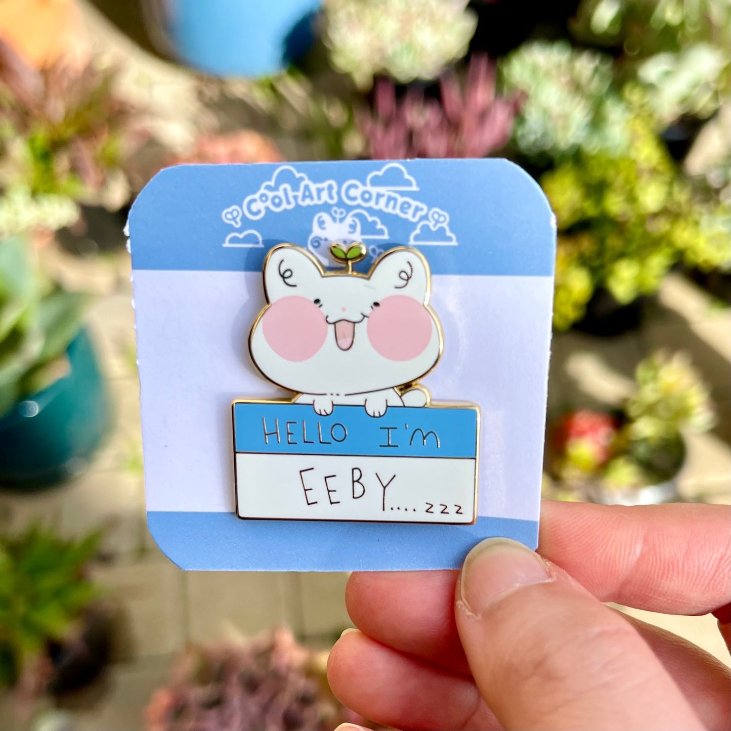 Hello I'm Eeby..zzz Enamel Pin