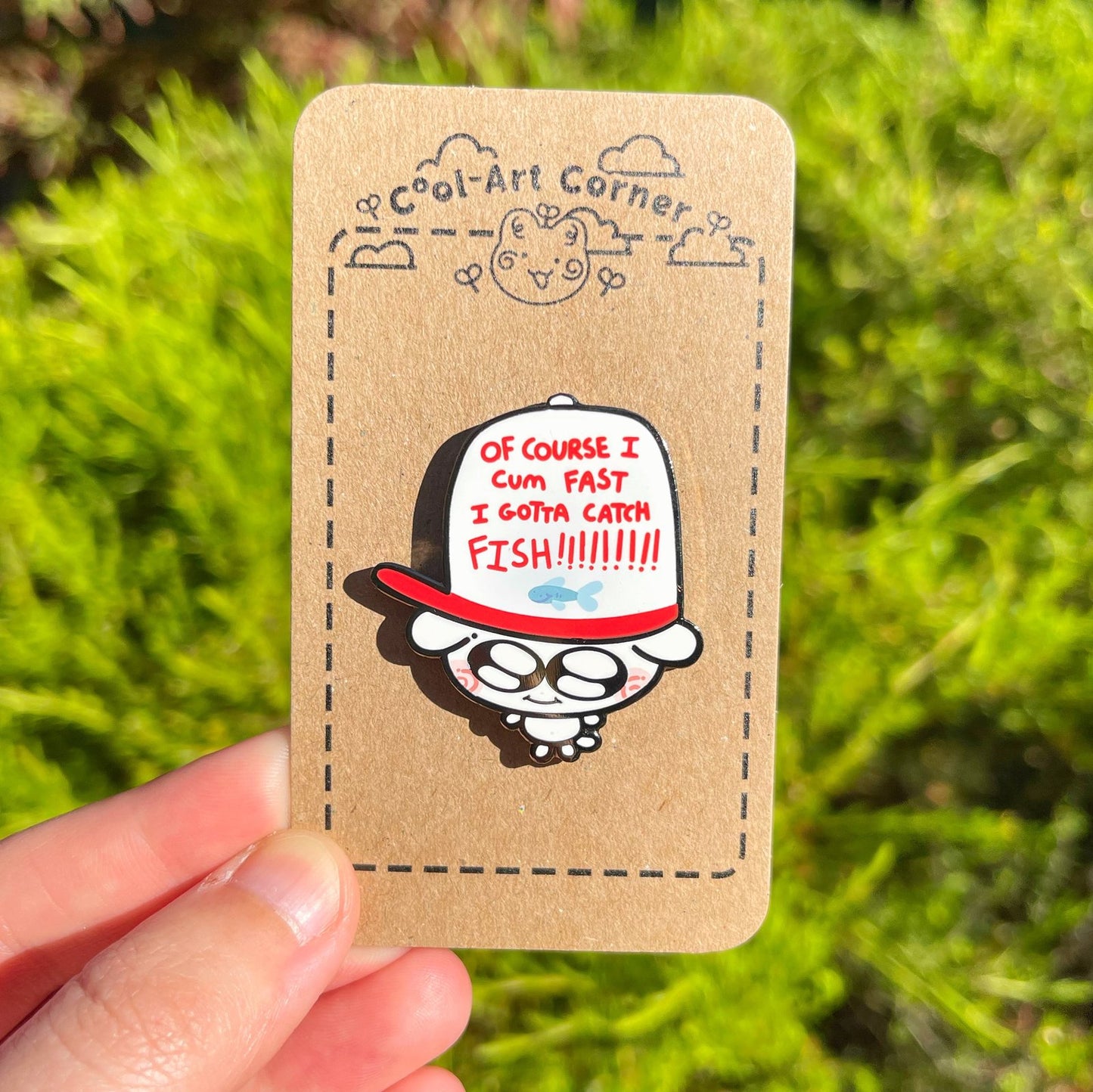 Catching Fish Enamel Pin