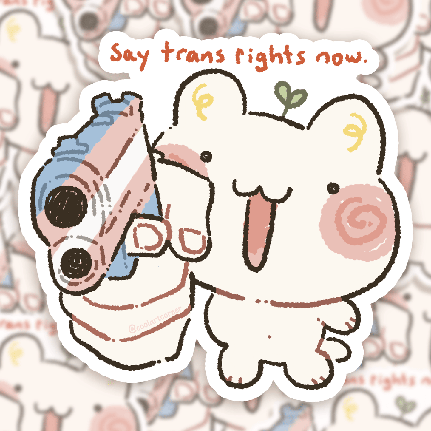 Sprouts Says Trans Rights Now! Charity Sticker