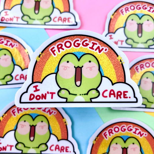 I Don’t Froggin Care Sticker
