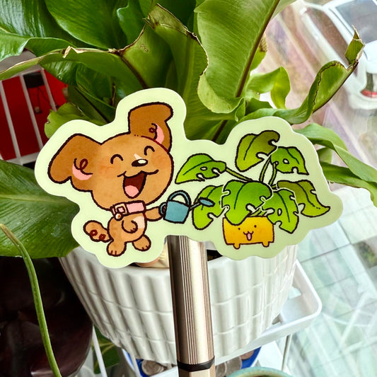 Puppy Dog Plants Sticker