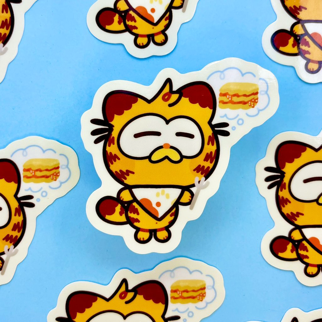 Hungry Lasagna Kitty Sticker
