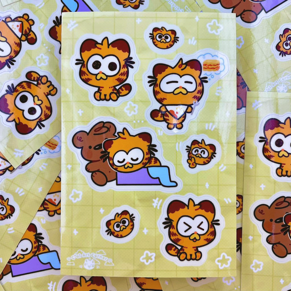 Lasagna Kitty Sticker Sheet