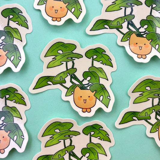 Friendly Monstera Buddy Sticker