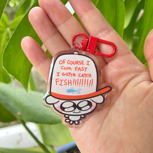 Catching Fish Keychain