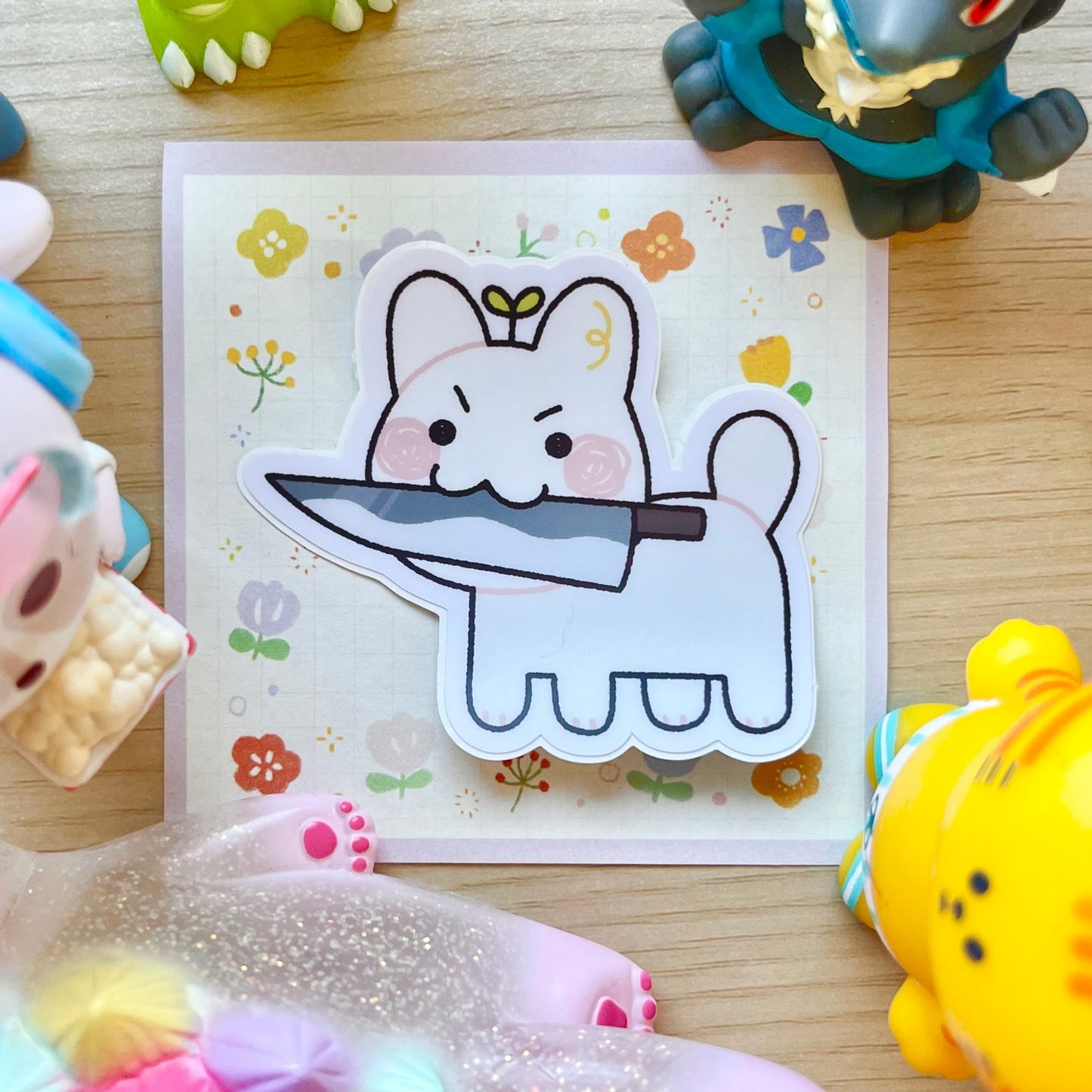 Silly Knife Sprouts Sticker