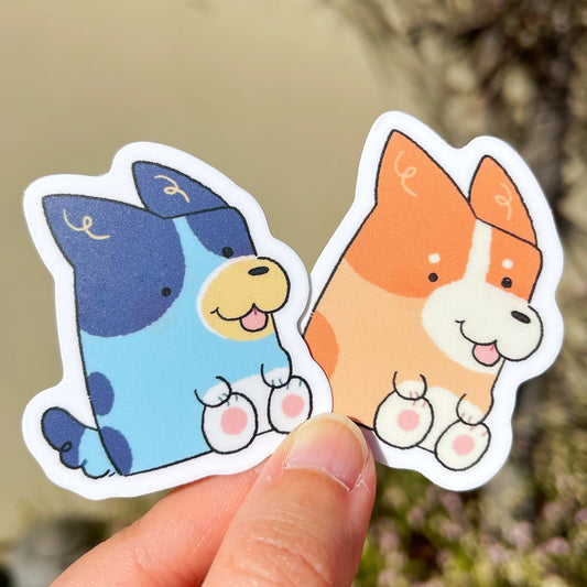 Sitting Heeler Sisters Stickers