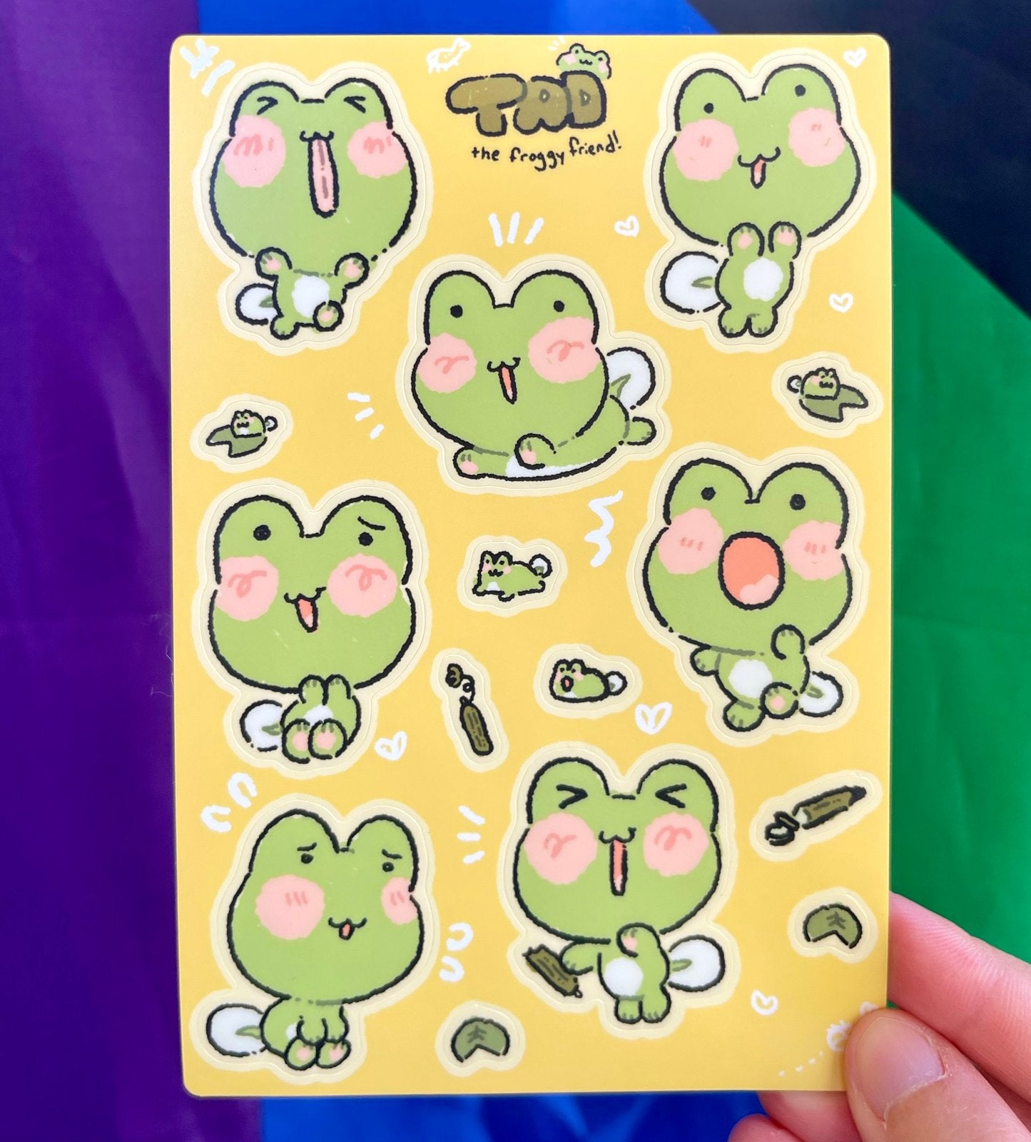 Tad the Frog Sticker Sheet – Cool Art Store